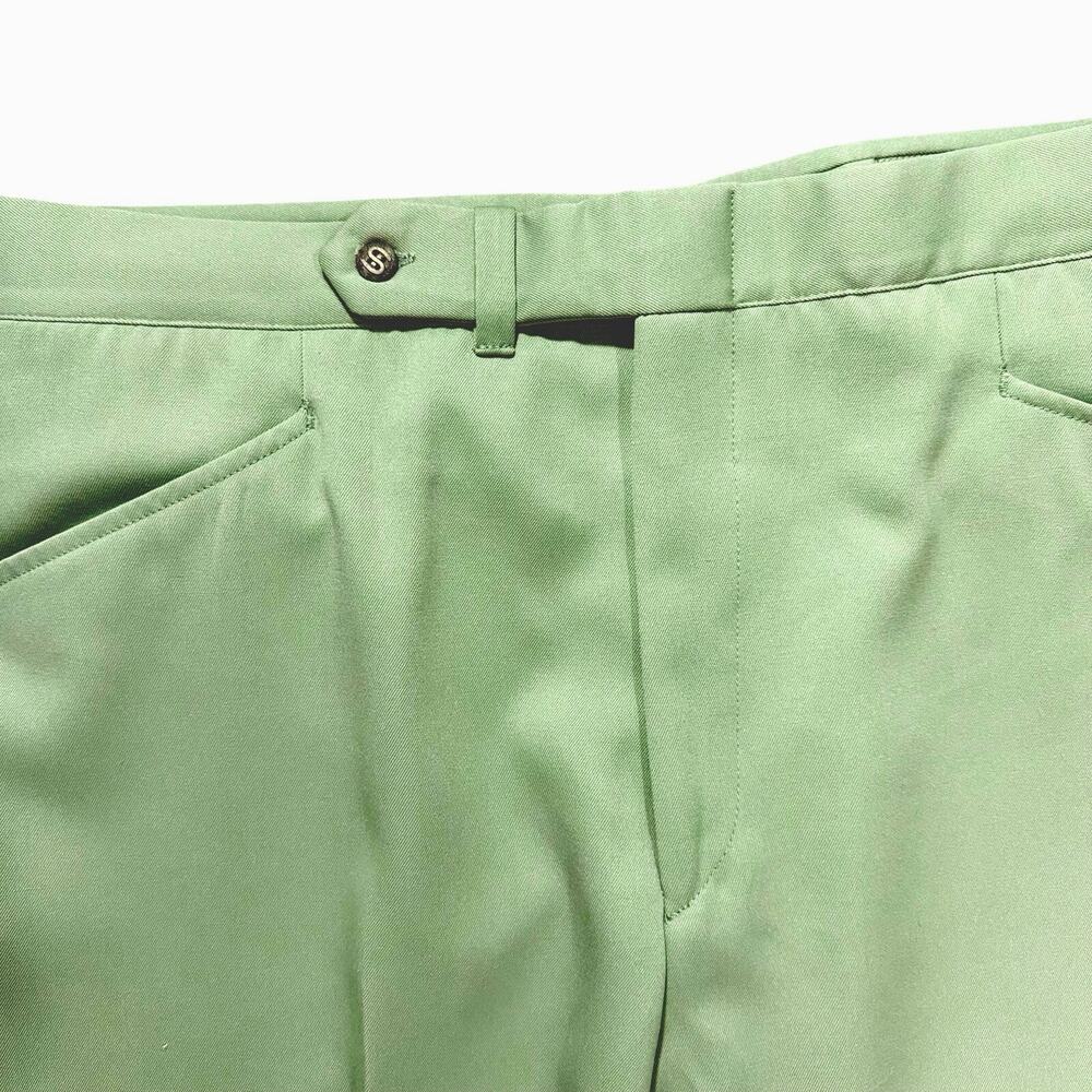 Vtg 70s SANSABELT by Jaymar Slacks Pants 36 Sage Green Men's Disco Golf Retro - Picture 4 of 11